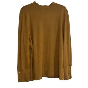 Rafaella Brown Cuffed Sleeve Blouse